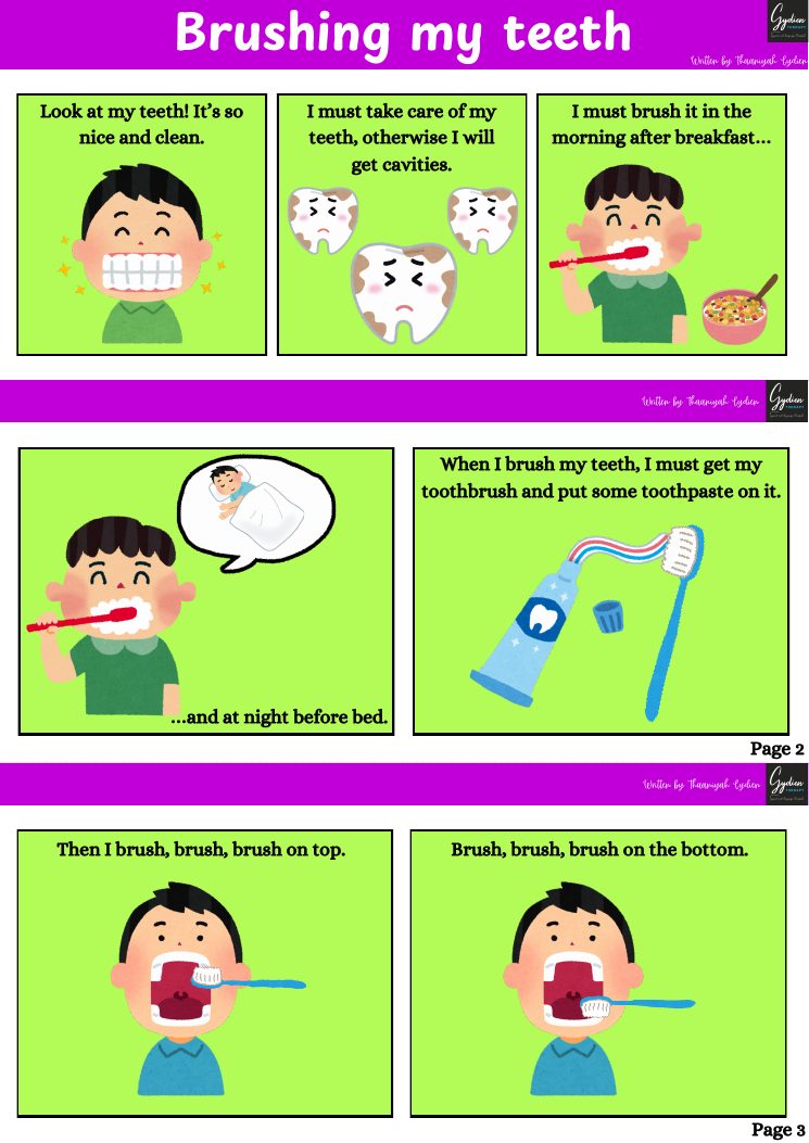 Cover of the social story: Brushing my teeth