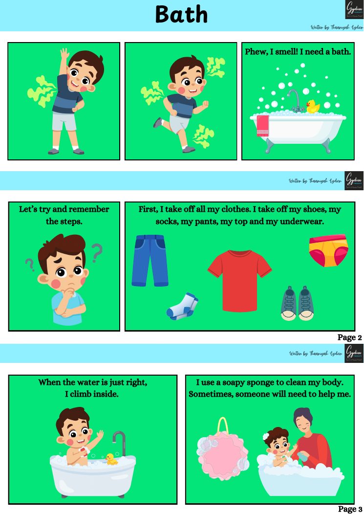 Cover of the social story: Bath time